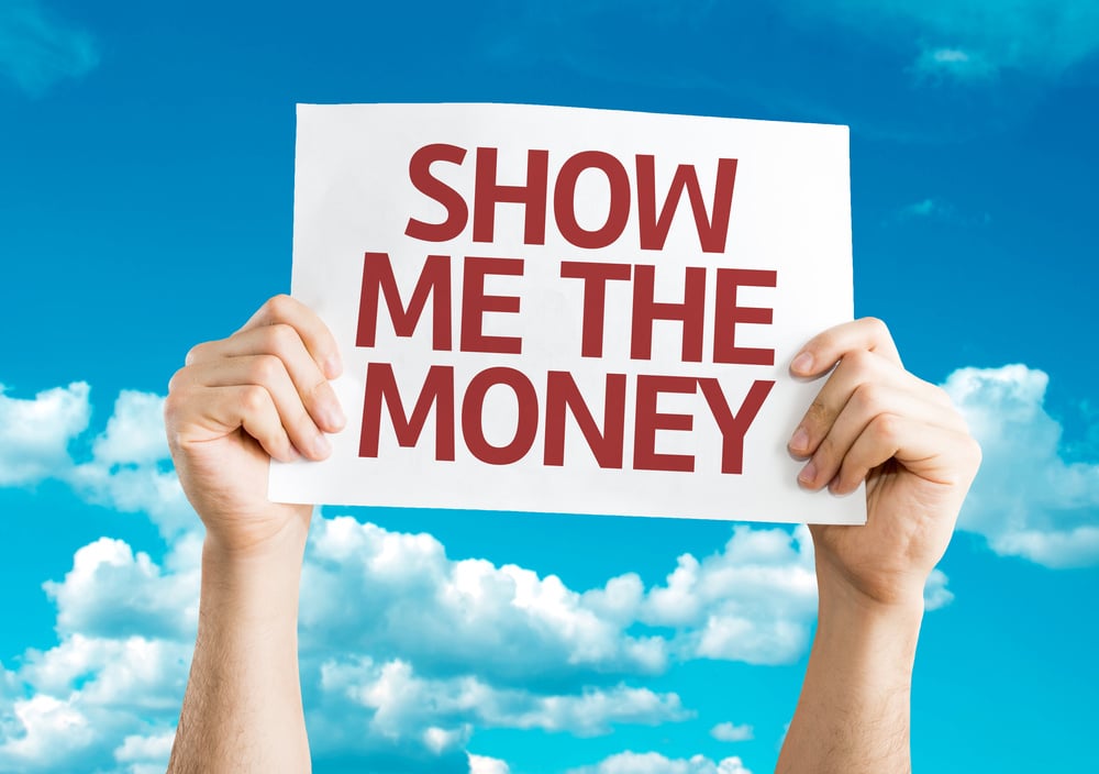 Show Me The Money card with sky background Show Me The Money card with sky background